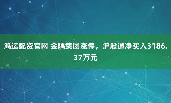 鸿运配资官网 金隅集团涨停，沪股通净买入3186.37万元